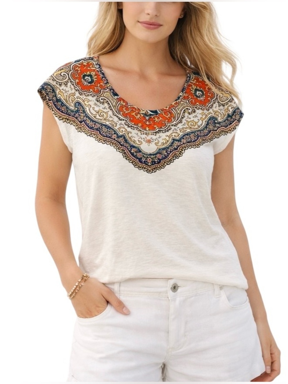 Joie Nasa Linen Printed Top Size XS NWT